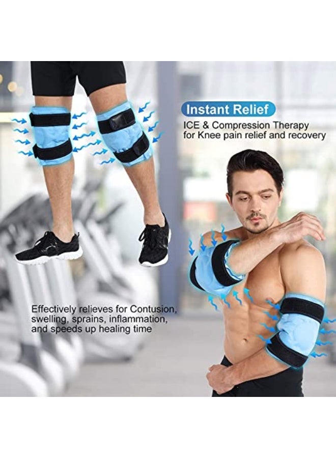 دي إم جي عبوة ثلجية للركبة للإصابات، ضمادة جل قابلة لإعادة الاستخدام للقدم، جراحة استبدال الركبة، حزمة ثلجية للركبة مع ضغط بارد، لتخفيف ألم الركبة، التهاب المفاصل، التهاب الأوتار، تمزق الرباط الصليبي، التورم، والكدمات. - Image 5