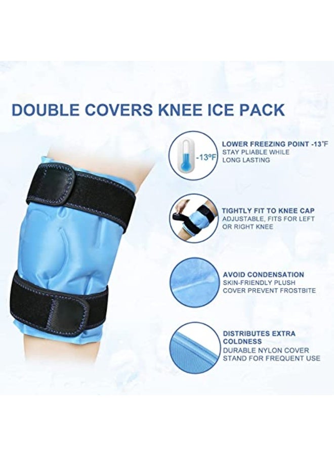 دي إم جي عبوة ثلجية للركبة للإصابات، ضمادة جل قابلة لإعادة الاستخدام للقدم، جراحة استبدال الركبة، حزمة ثلجية للركبة مع ضغط بارد، لتخفيف ألم الركبة، التهاب المفاصل، التهاب الأوتار، تمزق الرباط الصليبي، التورم، والكدمات. - Image 4