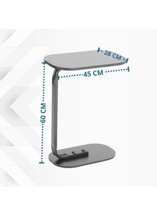 بكسل للأثاث طاولة جانبية من بكسل الأثاث على شكل C للأريكة والسرير، طاولة بقواعد معدنية صلبة - Image 5