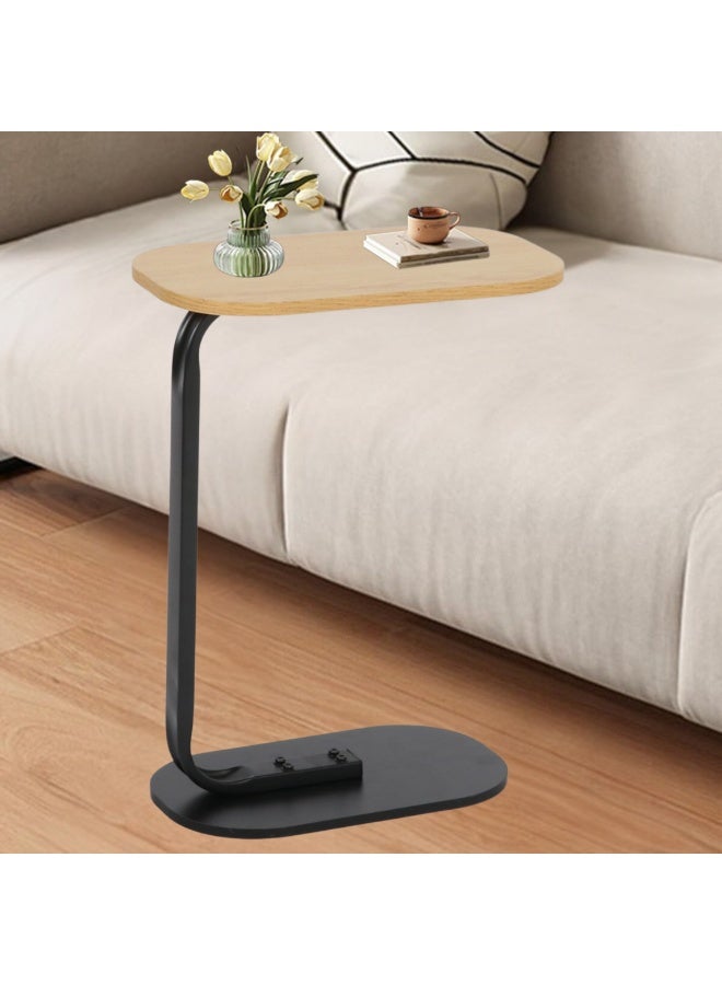 بكسل للأثاث طاولة جانبية من بكسل الأثاث على شكل C للأريكة والسرير، طاولة بقواعد معدنية صلبة - Image 1