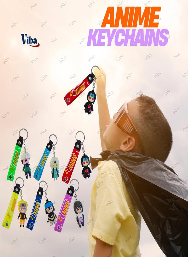 VIBA® Anime Ninja Keychain with Silicone Strap (Pack of 12) | Cute Anime Keyring for Kids & Teens | Birthday Return Gift & Party Favor - Image 4