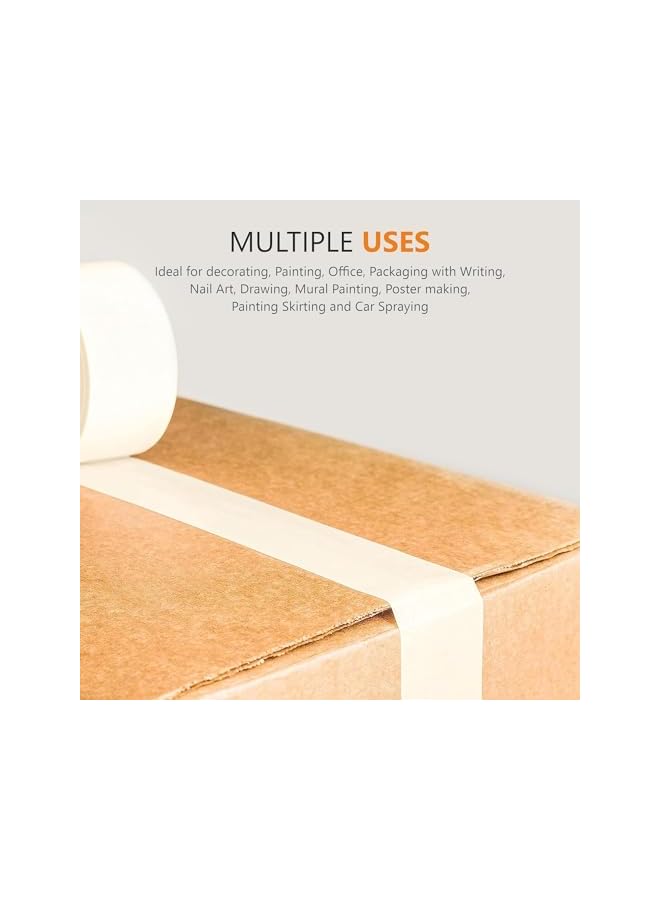 PROMASS promass 2 Inch x 50 Yards Masking Tape For Painting for Professional and DIY Painters Tape Ideal For Painting Tape Decorators Tape Perfect Low Tack Masking Tape - Value Pack of 6  - Image 4