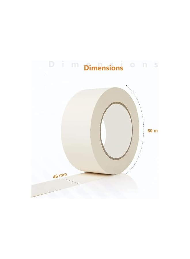PROMASS promass 2 Inch x 50 Yards Masking Tape For Painting for Professional and DIY Painters Tape Ideal For Painting Tape Decorators Tape Perfect Low Tack Masking Tape - Value Pack of 6  - Image 2