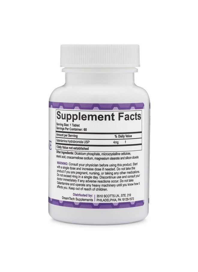 Galantamine For Dream Recall And Lucid Dreaming 4 Mg 60 Tablets