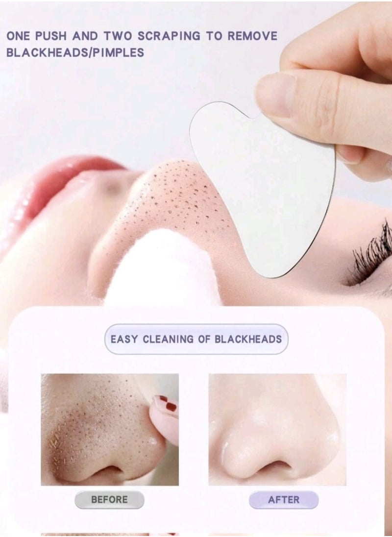 Generic TG Stainless Steel Gua Sha Facial Tool - Gua Sha, Facial, Metal Gua Sha, Skin Tightening, Massage, Gua Sha, Beauty Tool, Body, Eyes, Neck, Massager, With Travel Bag, Skincare Gift  - Image 3