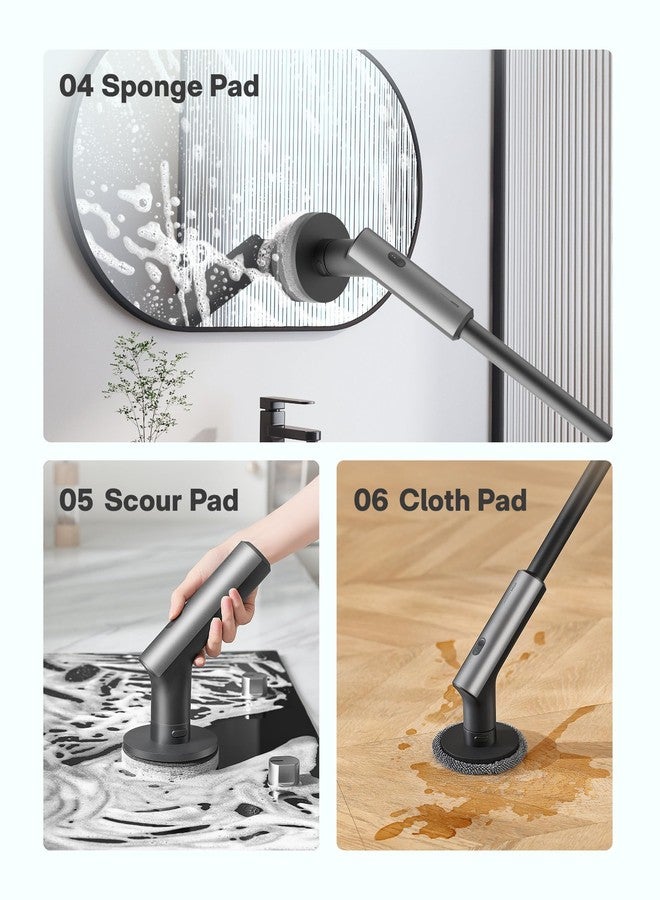 HOTO 3 Pcs Replacement Pads for Cordless Spin Scrubber, Suitable for HOTO Electric Scrubber with Long Handle Only, Power Cleaning Brushes for Bathroom Floor Tile - Image 3