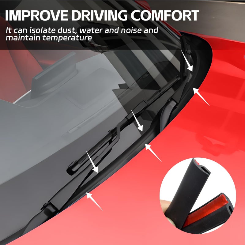 Hbxdeco Car Front Windshield Rubber Seal Strip, 2M/6.5FT Car Weather Stripping Seal Strip, Windshield Window Seal Strip Moulding Trim, Windshield Window Door Seal Rubber Strip - Image 4