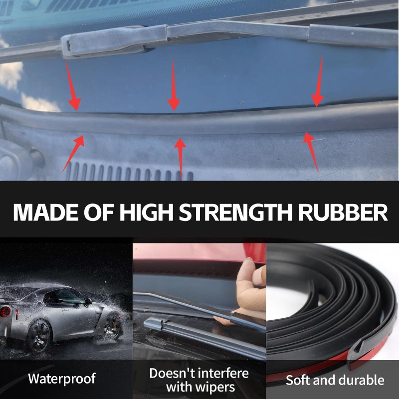 Hbxdeco Car Front Windshield Rubber Seal Strip, 2M/6.5FT Car Weather Stripping Seal Strip, Windshield Window Seal Strip Moulding Trim, Windshield Window Door Seal Rubber Strip - Image 5