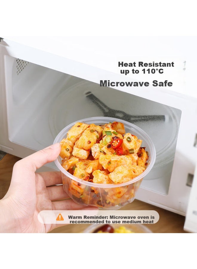 Maryya Disposable Food Grade Round Bowl 560ml*50 Thickened Plastic High Temperature Resistant Soup Bowl Takeout Picnic Box - Image 3