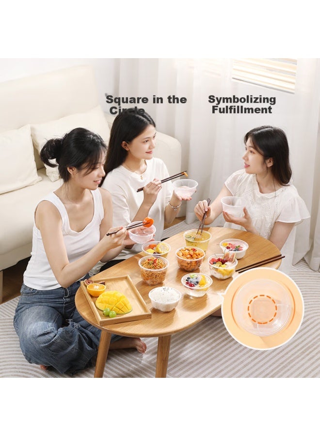 Maryya Disposable Food Grade Round Bowl 560ml*50 Thickened Plastic High Temperature Resistant Soup Bowl Takeout Picnic Box - Image 5