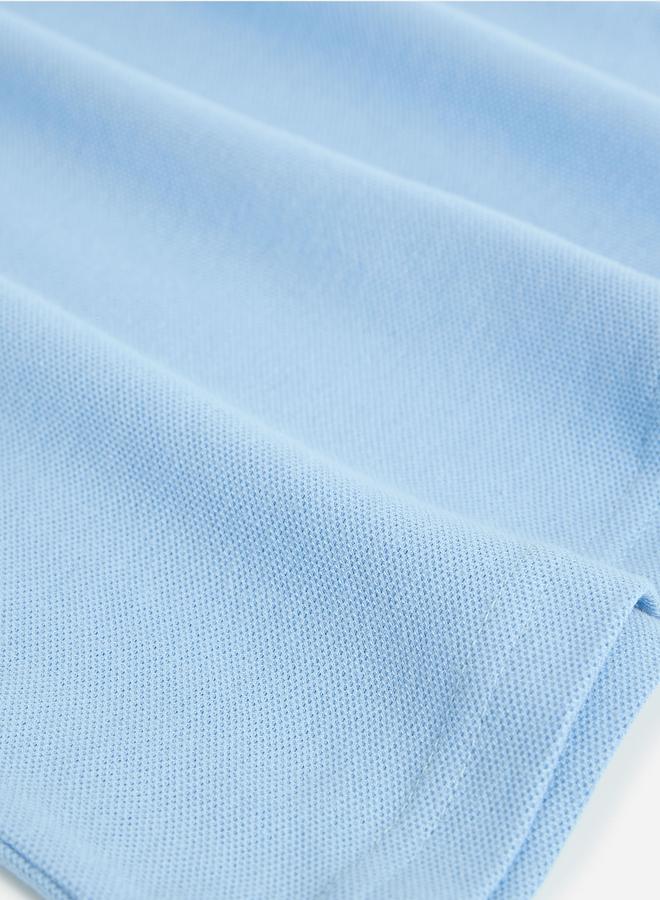 Victor And Jane Boys Blue Solid Short Sleeve Polo T-Shirt - Image 5