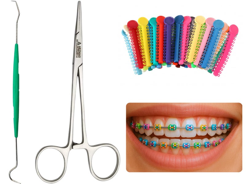 Artman Instruments Ligas para Brackets Ortodoncia Dental braces color changing kit orthodontic Dental Ligature Ties for Brackets Change Braces Color Easily DIY Braces Color Kit 1040pcs - Image 3