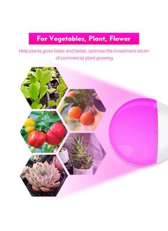LED Grow Light Bulb Full Spectrum Growing Lights for Indoor Plants E26 E27 Plant Light Bulbs for Indoor Greenhouse Hydroponic Succulent