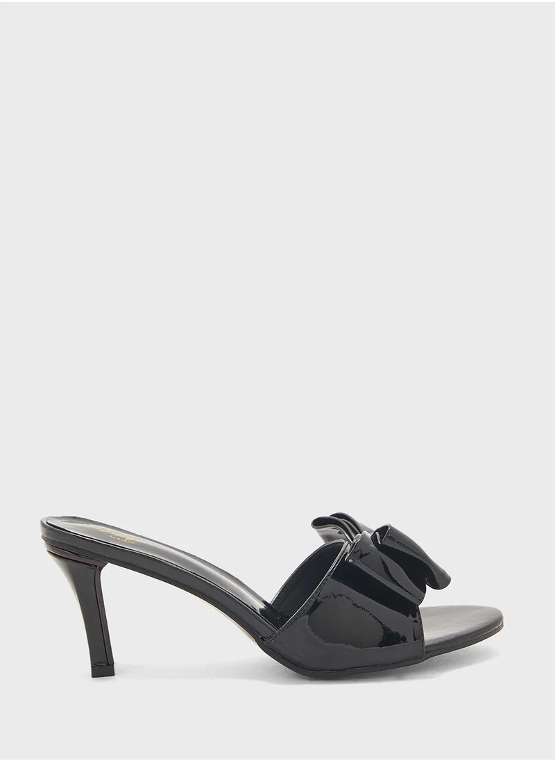 Ginger Oversized Bow Mule Heel Sandal