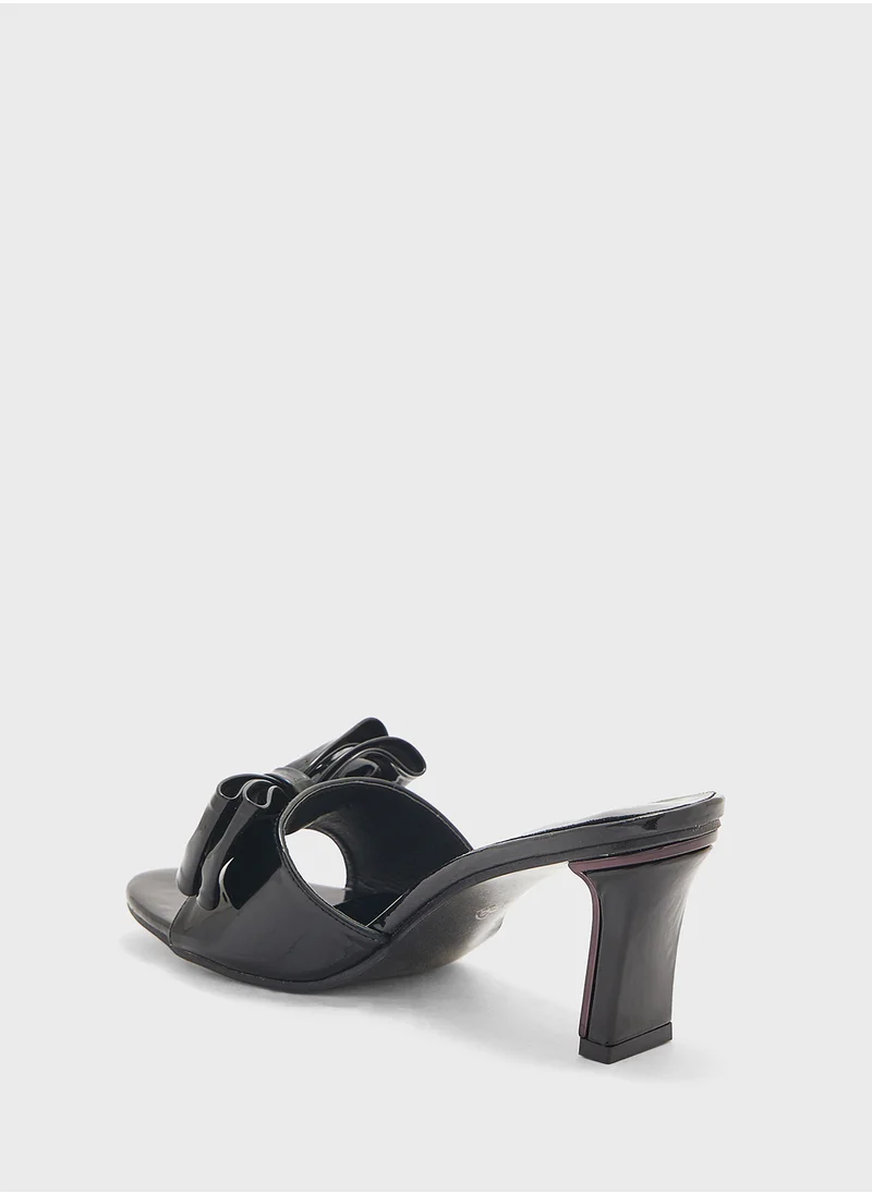 Ginger Oversized Bow Mule Heel Sandal