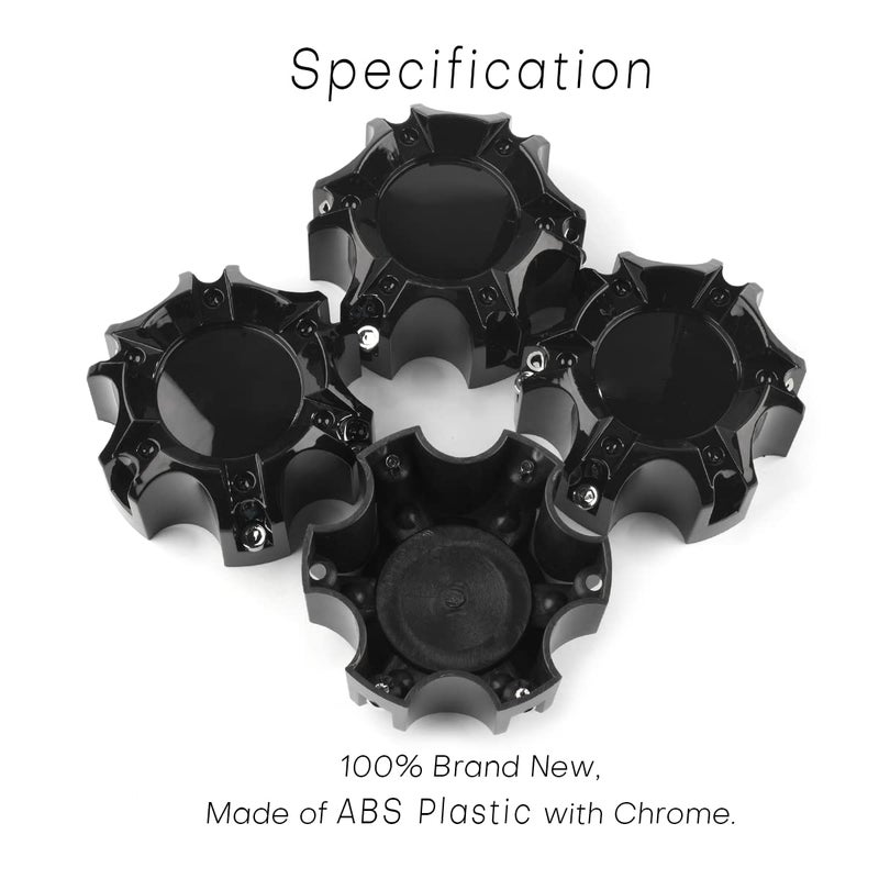GTOWNWORKS 4.49in Wheel Center Caps for Ballistic Black Center Cover Replacement, 4 Pack, 6 lugs - Image 5