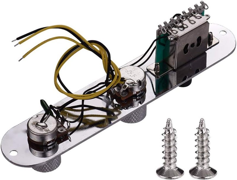 لوحة تحكم مع مقابض لاستبدال لوحة التحكم في الجيتار، لوحة تحكم معدنية من نوع Telecaster مع مقابض - Image 1