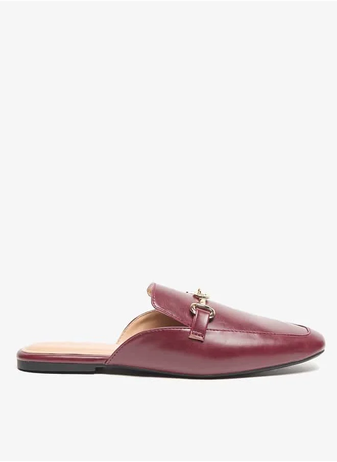 Celeste Women's Pointed Toe Slip-On Mules with Metallic Accent