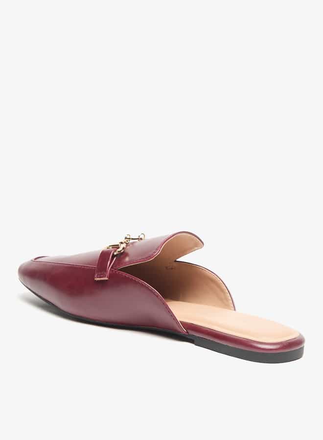 Celeste Women's Pointed Toe Slip-On Mules with Metallic Accent  - Image 2