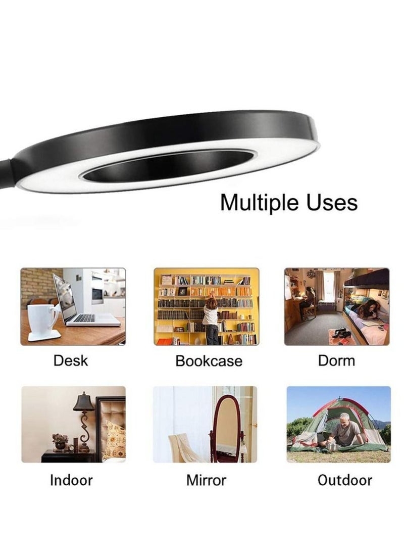 Generic - Video Fill Light, KASTWAVE 3 Light Modes Adjustable Brightness LED Ring Desktop Mobile Phone Support for Conference Webcam Chat Makeup Live Stream Selfie (White) - Image 1