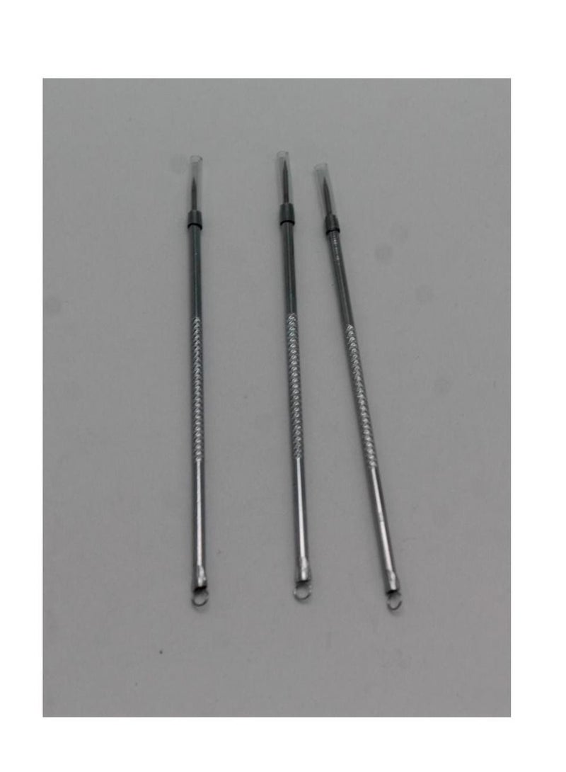 إحساس مجموعة إبر لإزالة الحبوب والبثور والرؤوس السوداء من 3 قطع فضي - Image 3