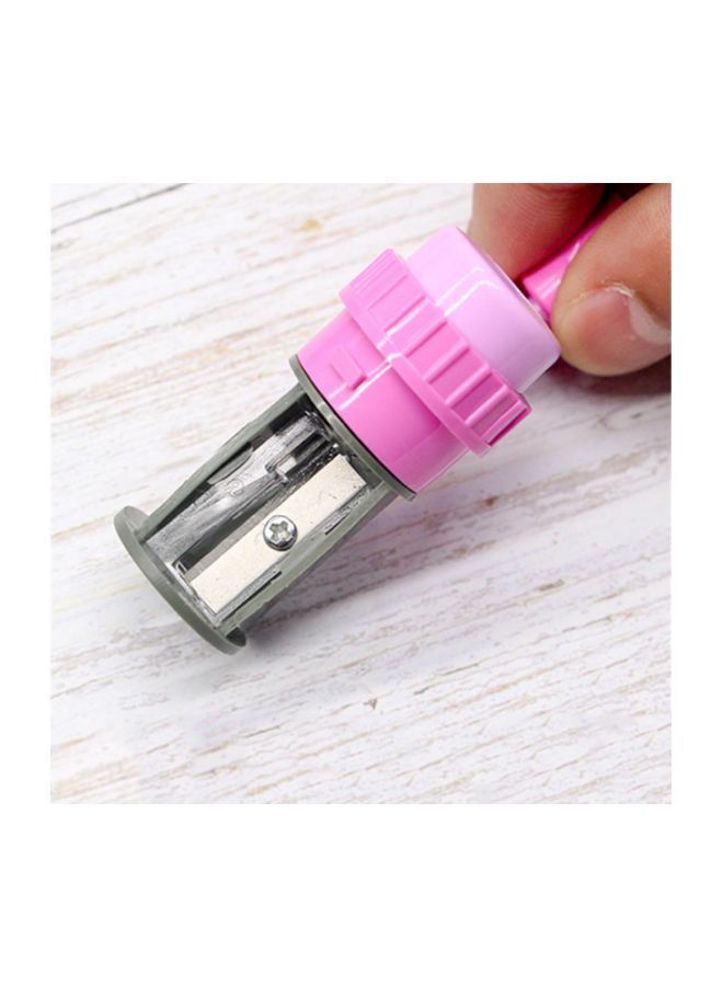 NIBEMINENT Simplicity Cartoon Cat Printed Manual Pencil Sharpener Pink - Image 2