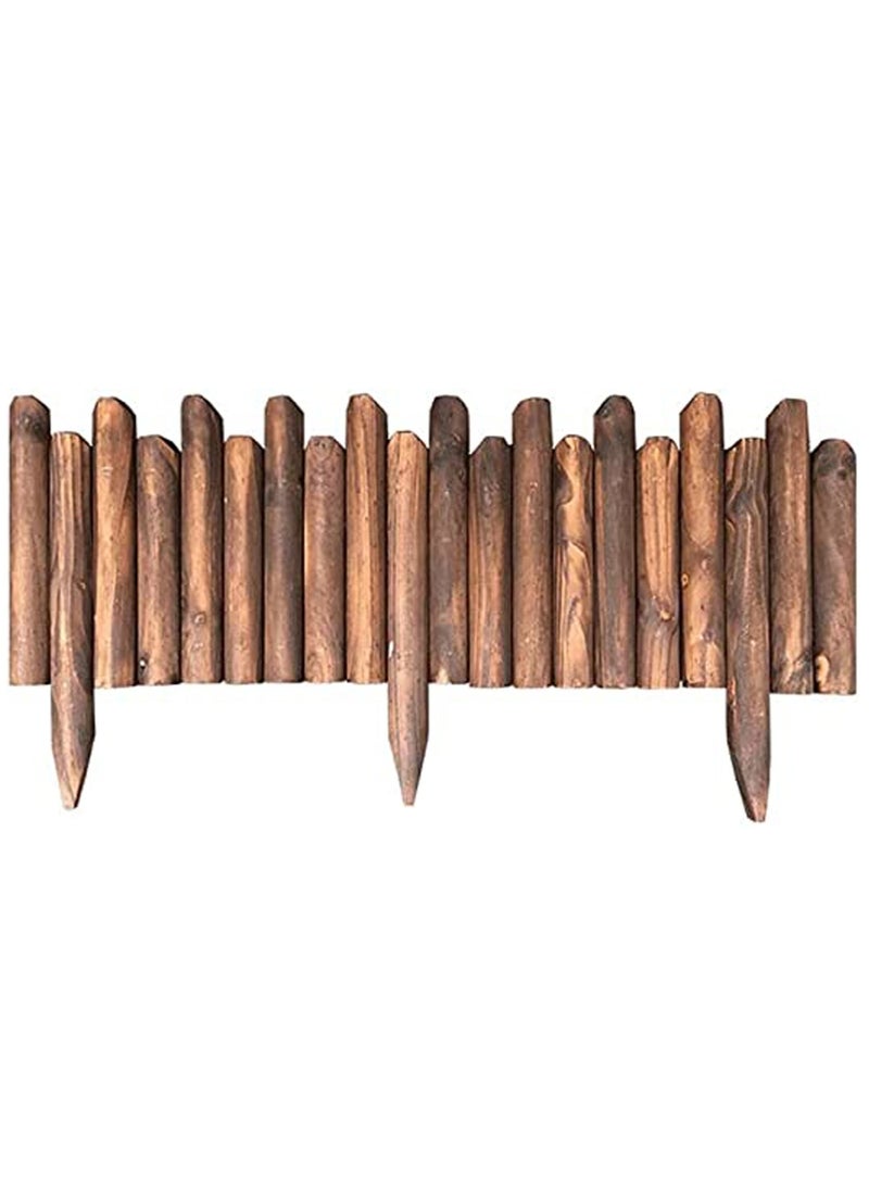 LINGWEI Decorative Wooden Garden Fence Interlocking Border Panels Garden Edging Landscape Picket Border Solid Fence Panels Carbonized Wood Lawn Patio Fencing Barrier - Image 3
