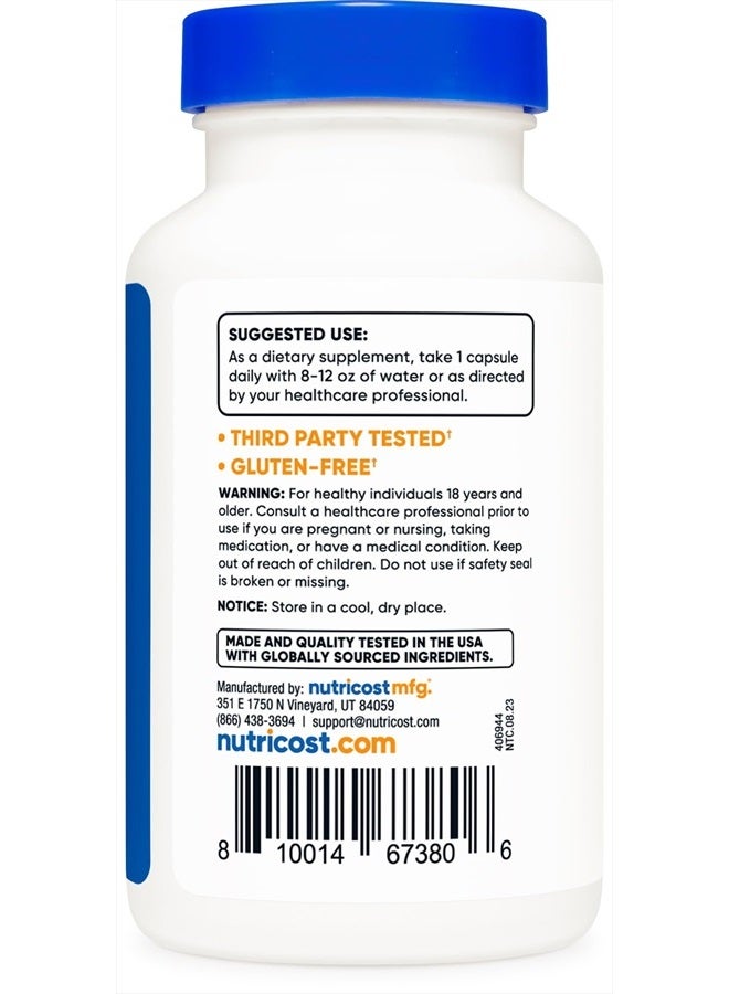 Nutricost كالسيوم د-غلوكارات 500 ملغ، 120 كبسولة - خالي من الغلوتين، غير معدّل وراثيًا، مناسب للنباتيين - Image 2