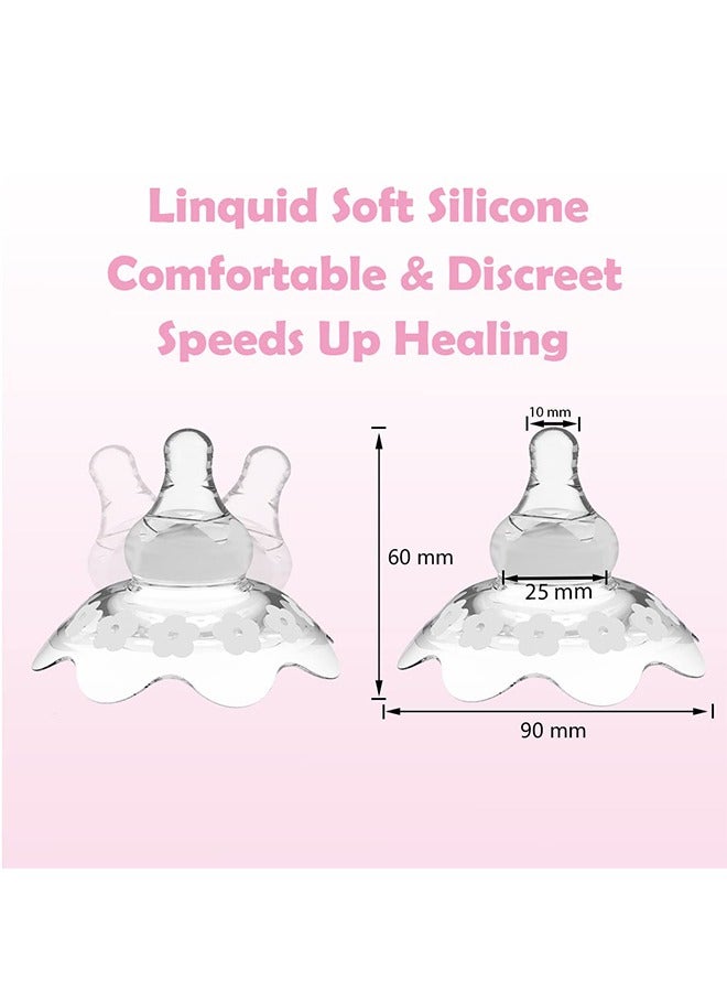 Nipple Shields for Nursing Newborn, Upgraded 25mm Nippleshield for Breastfeeding Nursing Mothers with Inverted  Sore Nipple with Storage Box - Image 2