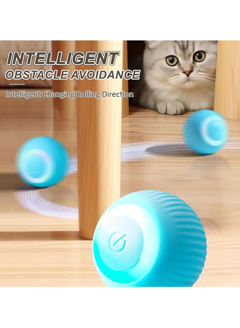 Interactive Cat Ball Toy, Intelligent Cat Toys with LED Lights, Automatic Moving Rolling Ball for Indoor Kitten, Kitten Automatic Toy,Blue. - Image 5