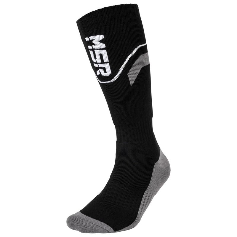 MSR Riding Adventure Socks (US, Numeric, 6, 9, Regular, Tall, Thick, Black/Grey)