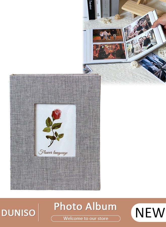 DUNISO 200 Pockets Foil Stamping Photo Album for 6 Inches Photos Portable Photo Album for Family Wedding Boys Girls - Image 1