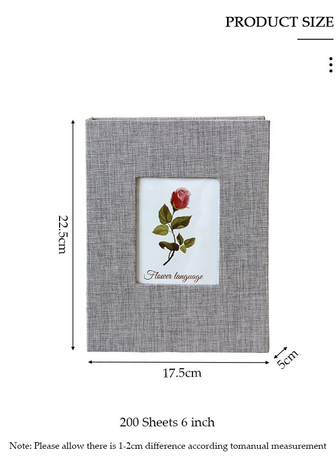 DUNISO 200 Pockets Foil Stamping Photo Album for 6 Inches Photos Portable Photo Album for Family Wedding Boys Girls - Image 2