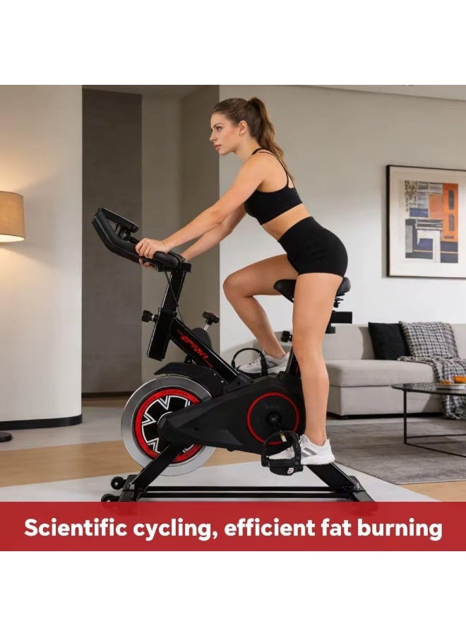 سبورت كيو عجلة سبيننج منزلية احترافية – دراجة ثابتة بمقاومة مغناطيسية + Flywheel ثقيل – شاشة LCD لعرض البيانات + قياس نبض القلب – مقعد مريح قابل للتعديل – تتحمل حتى 120 كجم - Image 5