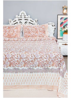 OJARIYA Super King Size Multicolored Sheet (with 250 TC) With Handblock Printed Organic Colors on 100 Percent Premium Organic Cotton and Pillow Covers  - Image 2