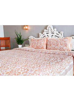 OJARIYA Super King Size Multicolored Sheet (with 250 TC) With Handblock Printed Organic Colors on 100 Percent Premium Organic Cotton and Pillow Covers  - Image 4