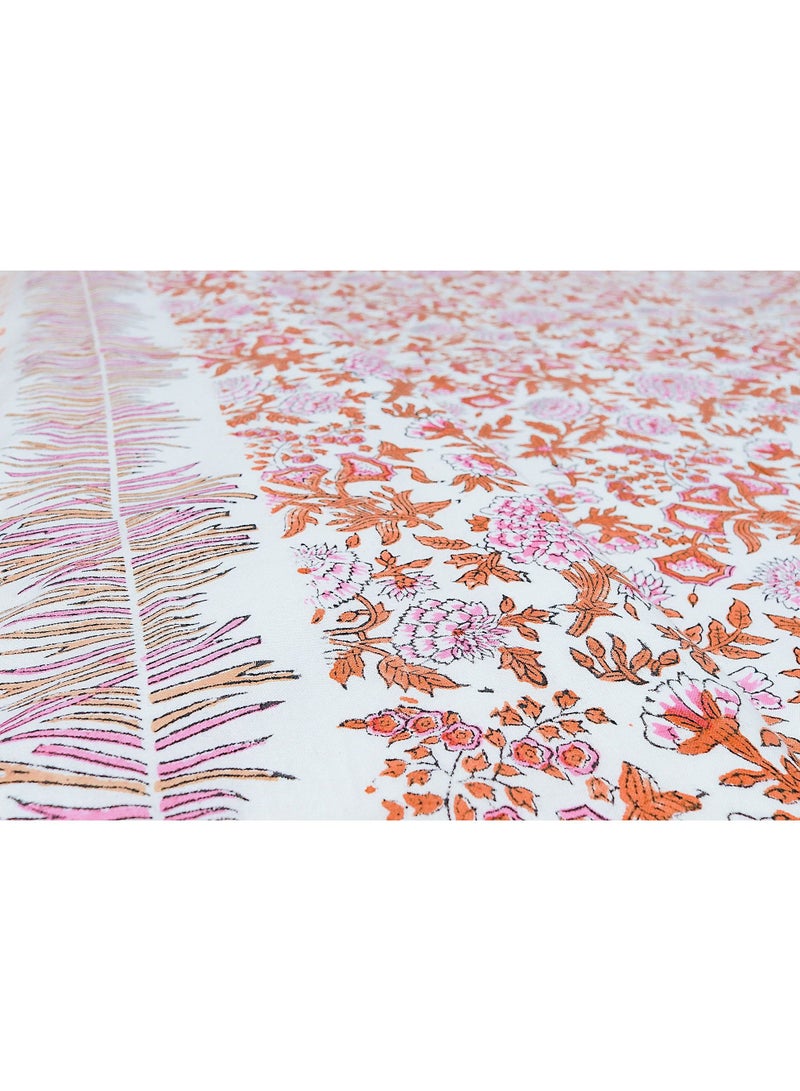 OJARIYA Super King Size Multicolored Sheet (with 250 TC) With Handblock Printed Organic Colors on 100 Percent Premium Organic Cotton and Pillow Covers  - Image 5