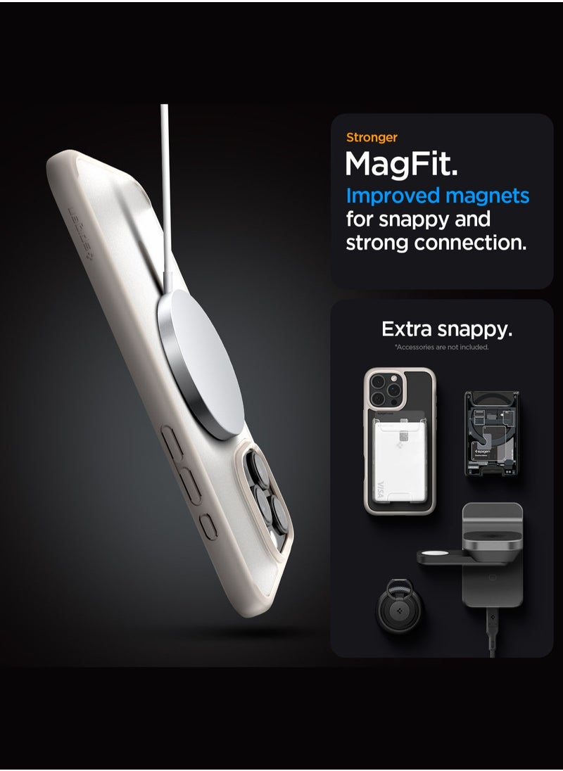 Spigen Ultra Hybrid MagFit for iPhone 16 Pro Max Case Cover with MagSafe (2024) - Frost Natural Titanium  - Image 4