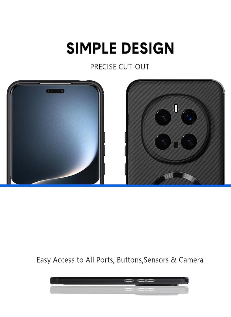 Wtech Honor Magic7 Pro 5G 2024 Liquid Silicone Carbon Fiber Texture With Magsafe Case Cover - Black  - Image 3
