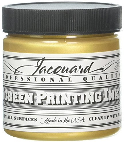 Jacquard Professional Screen Print Ink, Water-Soluable, 4oz Jar, Gold (120) - Image 1