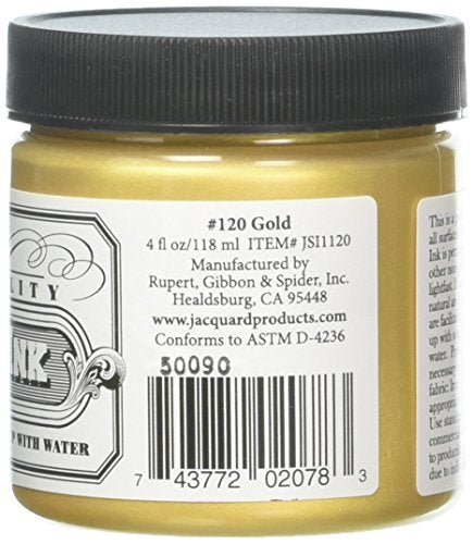 Jacquard Professional Screen Print Ink, Water-Soluable, 4oz Jar, Gold (120) - Image 2