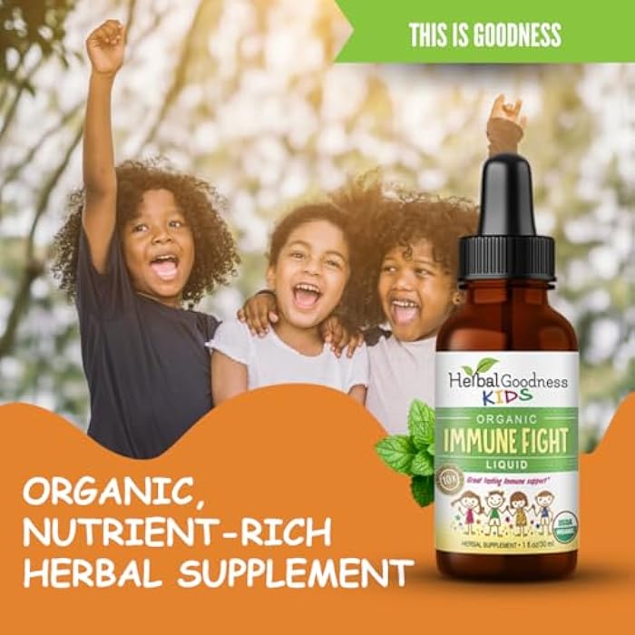 Herbal Goodness Immune Support 1oz with Ashwagandha for and Turmeric Herbal Supplements - Natural Kids Immune Booster Drops for Wellness and Immune Support for Kids - Non-GMO - Made in USA - Image 5