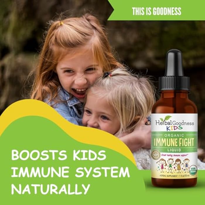 Herbal Goodness Immune Support 1oz with Ashwagandha for and Turmeric Herbal Supplements - Natural Kids Immune Booster Drops for Wellness and Immune Support for Kids - Non-GMO - Made in USA - Image 4