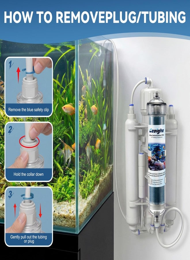 Ceoighe Color Changing Mixed Bed DI Resin Cartridge, Mixed Bed Deionization Filter for RO/DI Units, Compatible with Standard 1/4'' Tubing, Perfect for Aquarium & Hydroponics Systems - Image 5