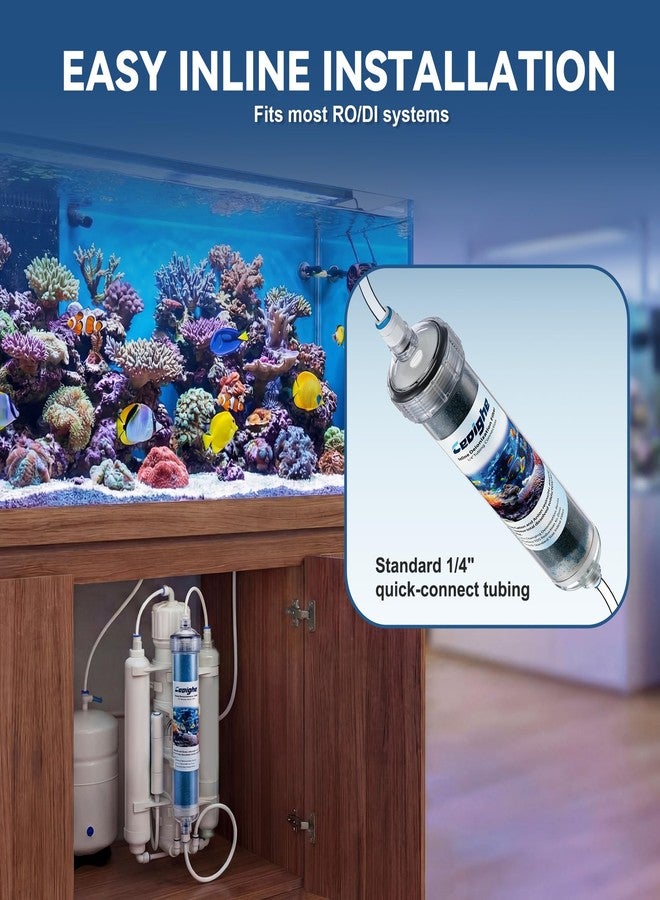 Ceoighe Color Changing Mixed Bed DI Resin Cartridge, Mixed Bed Deionization Filter for RO/DI Units, Compatible with Standard 1/4'' Tubing, Perfect for Aquarium & Hydroponics Systems - Image 4