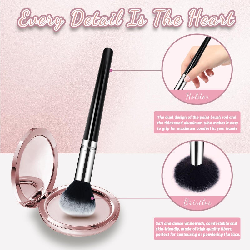 SOYOK Makeup Brush Set, Premium Synthetic 14 Pcs Makeup Brushes, Travel Makeup Brush Set for Foundation, Concealer, Blush and Eyeshadow Brush(Black) - Image 5
