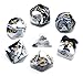 HD DND Dice Set Black White Marble RPG Polyhedral Dice Fit Dungeons and DragonsDD Pathfinder MTG Tabletop Role Playing Game 7Die Dice Set - Image 3