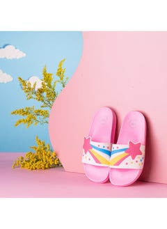 CUBS Rainbow Star Print Everyday Wear Eco-Friendly Pvc Slides For Girls Lightweight Easy To Wash And Anti-Slip Soles  - Image 3