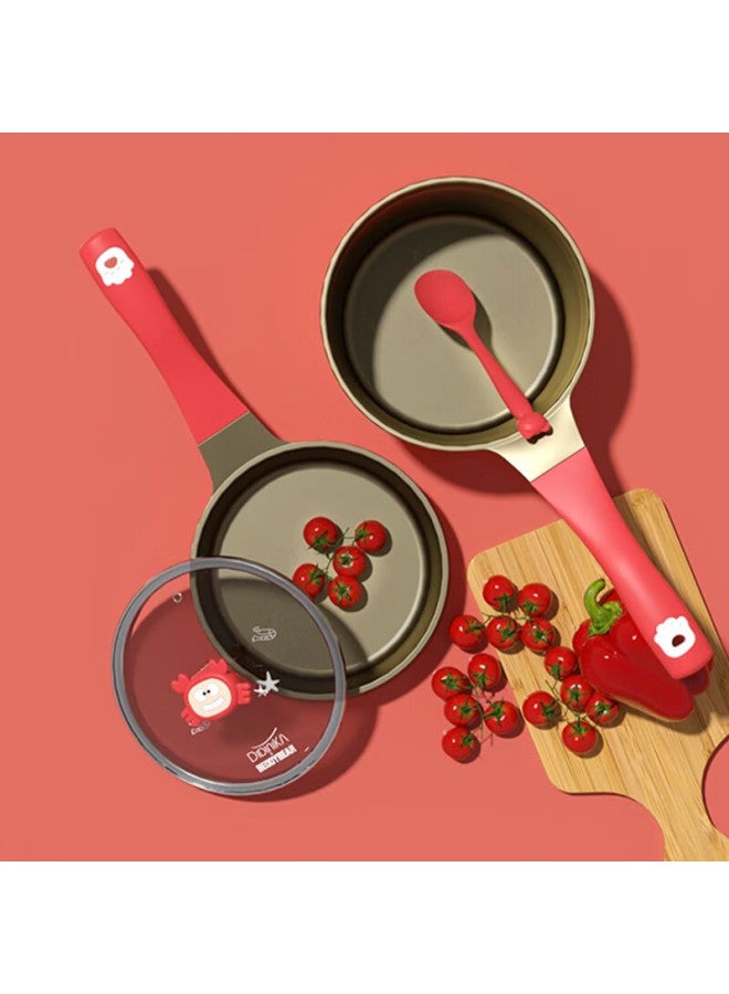 Didinika Baby Food Pot, Infant-specific Complementary Food Cooking Pot, Milk Heating Pot, Frying And Cooking All-in Red Crab Milk Pot + Frying Pan Set, 18cm - Image 4