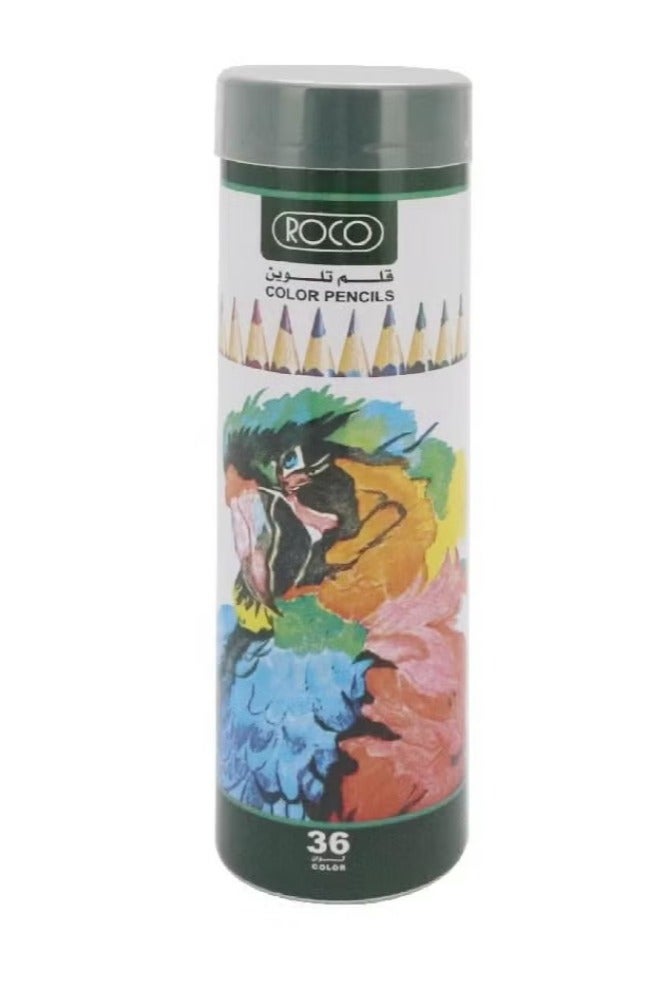 روكو مجموعة أقلام تلوين خشبية من 36 قطعة متعدد الألوان - Image 1